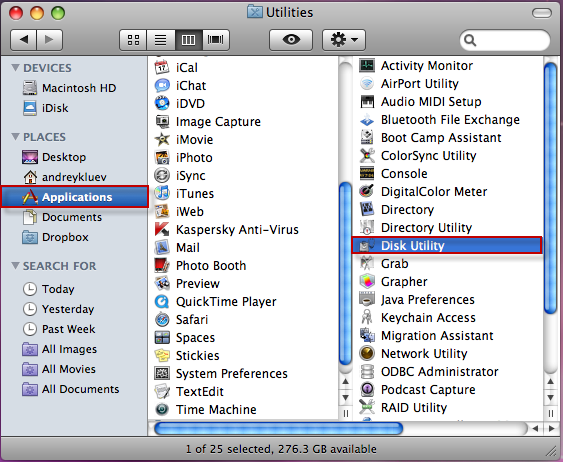 macbook pro disk utility disk image